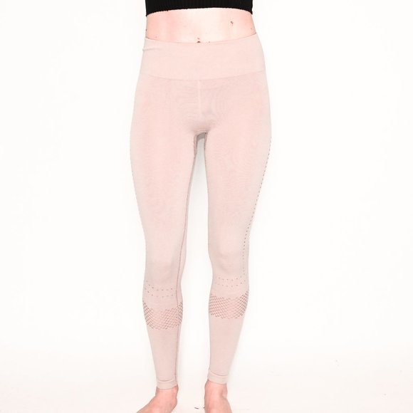 Varley Pants - VARLEY Justin Perforated Blush Pink Knit Leggings